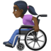 👩🏿‍🦽 woman in manual wheelchair: dark skin tone display on Facebook